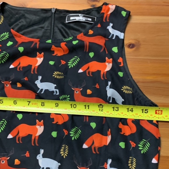 Paper Plane London Lined Fit and Flare Dress, Lightweight, Back Zipper, Black - Picture 6 of 12